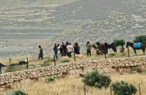 مستعمرون يجبرون المواطنين على مغادرة أراضيهم في سلواد شرق رام الله مستعمرون يجبرون المواطنين على مغادرة أراضيهم في سلواد شرق رام الله